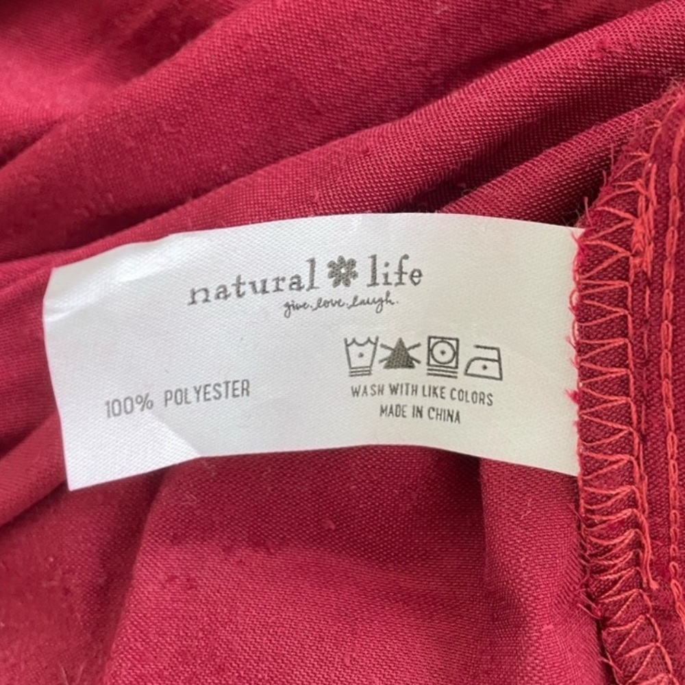 NWT Natural Life Rocky Velvet Button Front Shirt Dress in Cranberry - Picture 10 of 12